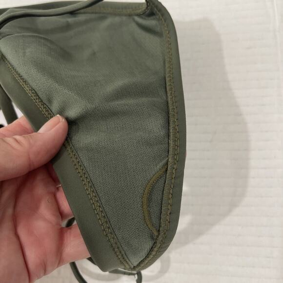 Z Supply Bikini Top Swim Suit Top Olive Green Sporty Paddle Board Back Tie NEW - Picture 7 of 8